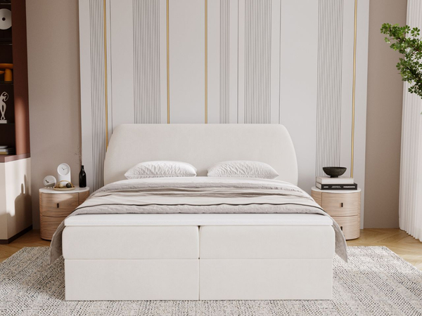 Boxspringbett mit Bettkasten 160x200 Bogota Creme