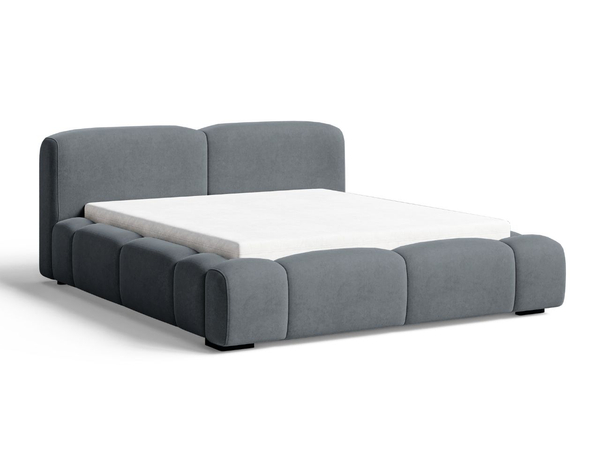 Polsterbett mit Bettkasten und Lattenrost 140x200 Aubi Dunkelgrau