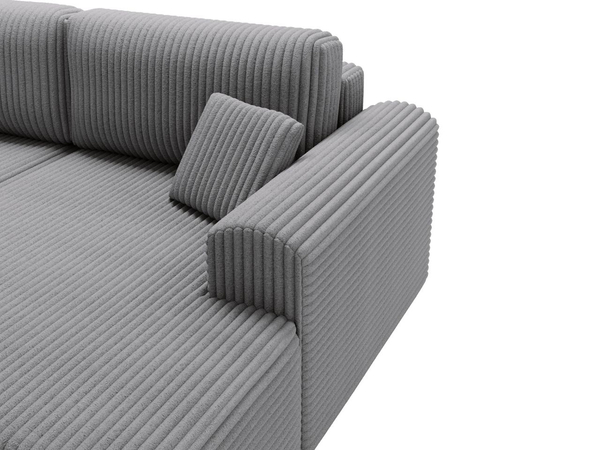 Ecksofa mit Schlaffunktion und Bettkasten Belvio rechts Dunkelgrau