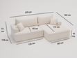 Ecksofa L-Form Rechts mit Schlaffunktion und Bettkasten California Beige