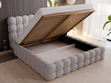 Polsterbett mit Bettkasten und Lattenrost 140x200 Twist Grau