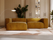 Ecksofa L-Form Links Moderne Cord Ecksofa Landi Honigfarben