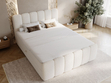 Boxspringbett mit Bettkasten 160x200 Bouclé-Stoff Cloud Beige