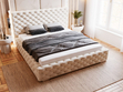 Polsterbett mit Bettkasten und Lattenrost 200x200 Astra Beige