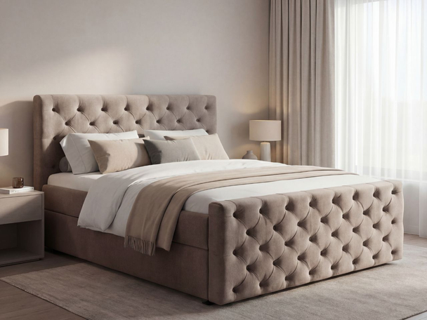 Boxspringbett mit Bettkasten 120x200 Montego Braun