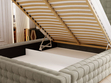 Polsterbett mit Bettkasten und Lattenrost 140x200 Barbados Hellbraun