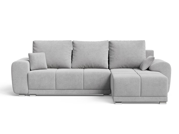 Ecksofa L-Form mit Schlaffunktion und Bettkasten Monti Rechts Grau