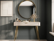 Schminktisch mit Goldenen Metallbeinen Latina Beige