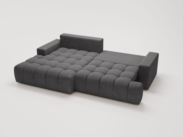 Ecksofa L-Form mit Schlaffunktion und Bettkasten Havi Links Graphit
