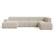 Wohnlandschaft Rechts Belluno Bouclé-Stoff Beige