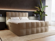 Boxspringbett mit Bettkasten 200x200 Bouclé-Stoff Alicante Braun