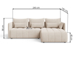 Ecksofa L-Form mit Schlaffunktion und Bettkasten Ardi Creme