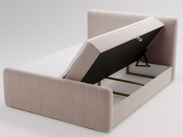 Boxspringbett mit Bettkasten 140x200 Osteno Beige