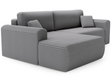 Ecksofa mit Schlaffunktion und Bettkasten Belvio links Dunkelgrau
