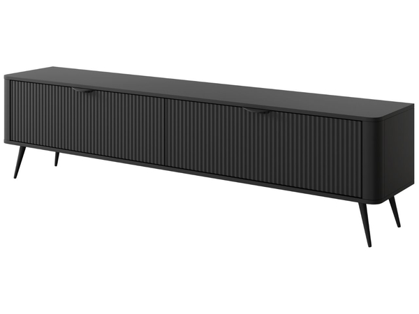 TV-Lowboard mit Türen 200 cm Latina Schwarz