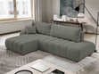 Ecksofa mit Schlaffunktion und Bettkasten Links Adoro Grau 