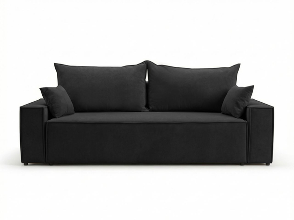 Schlafsofa mit Bettfunktion und Bettkasten Sivra Schwarz