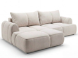 Ecksofa L-Form Links mit Schlaffunktion und Bettkasten Bonno Beige