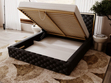 Polsterbett mit Bettkasten und Lattenrost 120x200 Wave Schwarz