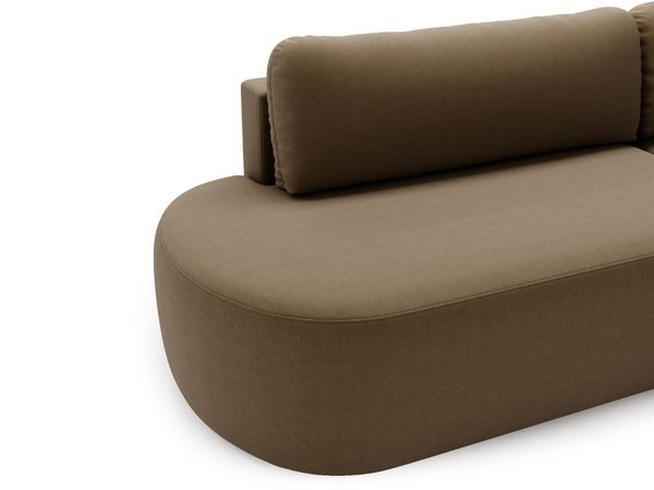 Ecksofa L-Form Rechts mit Schlaffunktion und Bettkasten Aurio O Braun