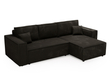 Ecksofa L-Form mit Schlaffunktion und Bettkasten Prato XL Schwarz 