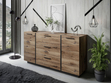 Wohnzimmer-Set im Loft-Stil Lunelie Eiche Flagstaff