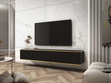  TV-Lowboard Hänge mit Türen 175 cm Diolo Schwarz mit glatter Front