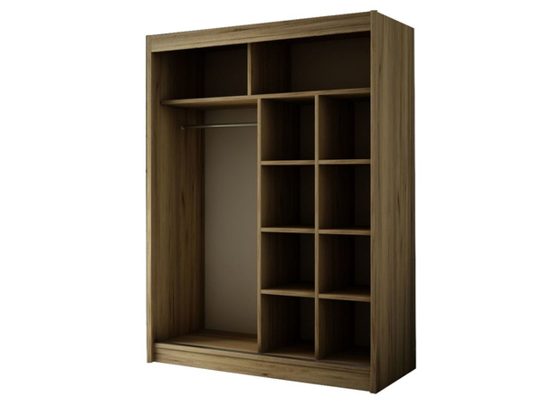 Schiebetürenschrank 150 cm mit Spiegel und LED-Beleuchtung Luzio Eiche Sonoma