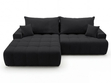 Ecksofa L-Form mit Schlaffunktion und Bettkasten Tulio Links Schwarz