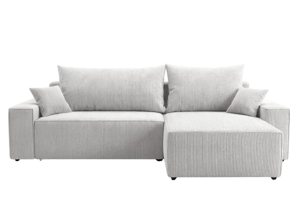 Ecksofa L-Form mit Schlaffunktion und Bettkasten Nivo Grau