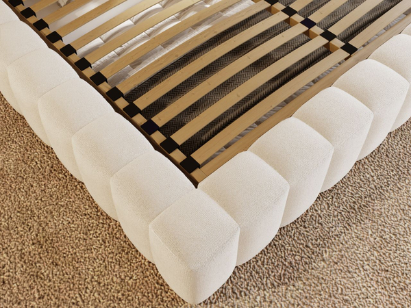 Polsterbett mit Bettkasten und Lattenrost 160x200 Rotto Creme