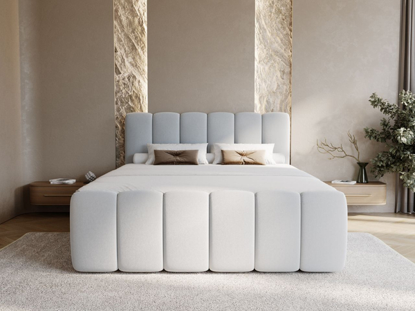 Boxspringbett mit Bettkasten 140x200 Cloud Grau