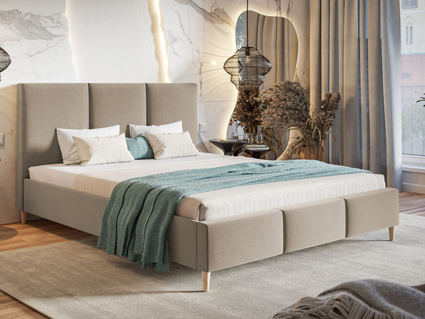 Polsterbett mit Lattenrost 120x200 Trio Beige