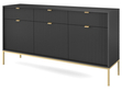 Kommode mit Türen und Schubladen Amber Schwarz, Gold Frame