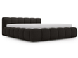 Polsterbett mit Bettkasten und Lattenrost 140x200 Cloud Low Bouclé-Stoff Schwarz