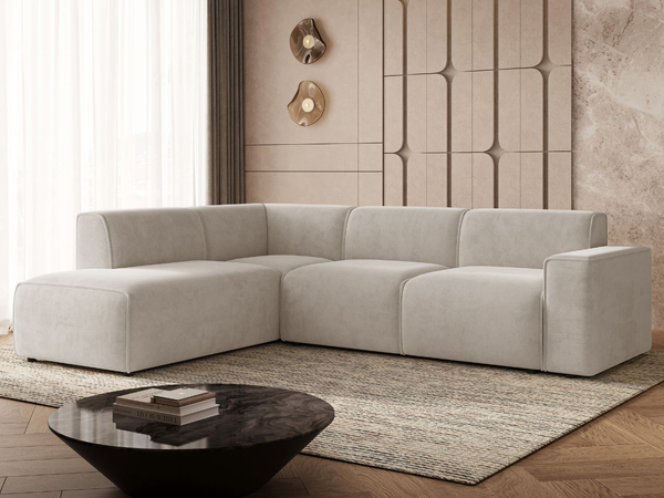 Ecksofa L-Form Links Eluno Hellbeige