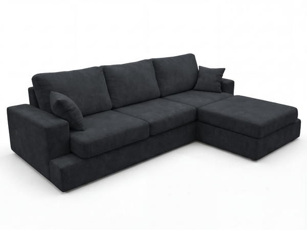 Ecksofa L-Form fürs Wohnzimmer Nesto Rechts Schwarz
