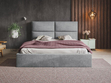 Polsterbett mit Bettkasten und Lattenrost 140x200 Marad Grau
