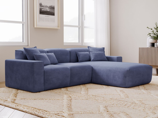 Ecksofa L-Form Rechts Moderne Ecksofa Leni Dunkelblau