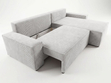 Ecksofa L-Form mit Schlaffunktion und Bettkasten Nivo Grau