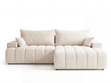 Ecksofa L-Form Rechts mit Schlaffunktion und Bettkasten Caleo Creme