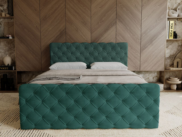 Boxspringbett mit Bettkasten 140x200 Lunaris Grün