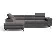 Ecksofa L-Form mit Schlaffunktion und Bettkasten Argon Links Dunkelgrau