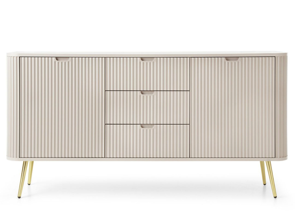 Kommode mit Türen und Schubladen Viva Beige auf Golden Beinen