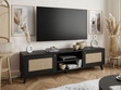 TV-Lowboard Boho mit zwei Türen und Front in Flechtoptik Bellance schwarz