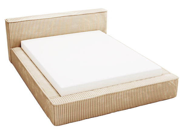 Polsterbett mit Bettkasten und Lattenrost 140x200 Lago Beige
