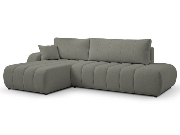 Ecksofa mit Schlaffunktion und Bettkasten Links Adoro Grau