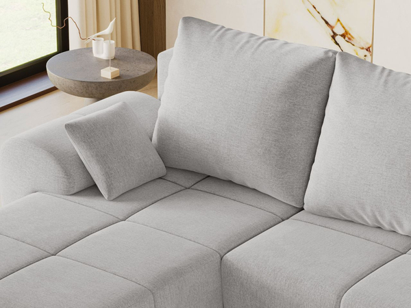 Ecksofa L-Form mit Schlaffunktion und Bettkasten Monti Links Grau