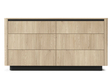 Kommode mit sechs Schubladen 160 cm Fascino Eiche Cremona, Schwarz