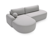 Ecksofa L-Form Links mit Schlaffunktion und Bettkasten Aurio O Grau